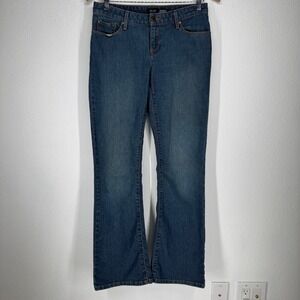 Nicole Miller Y2K Low Rise Bootcut Jean Stretch Denim Size 4 Indie Boho Retro